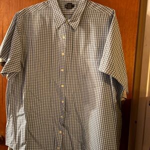 Cherokee Blue and White Plaid Casual Shirt